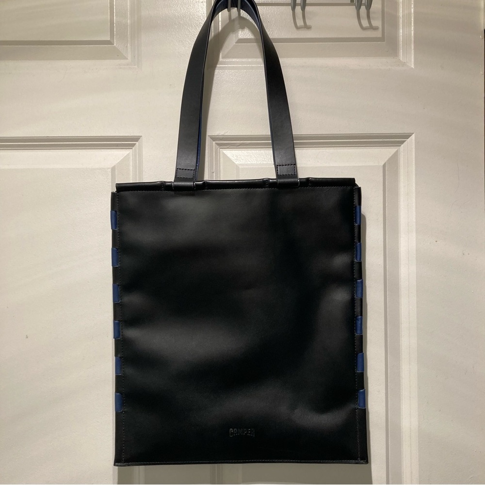 Camper Navy & Black Leather Tote Bag - Like New